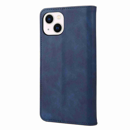 ELECTROPRIME For iPhone 15 Skin Feel Splicing Leather Phone Case(Blue)