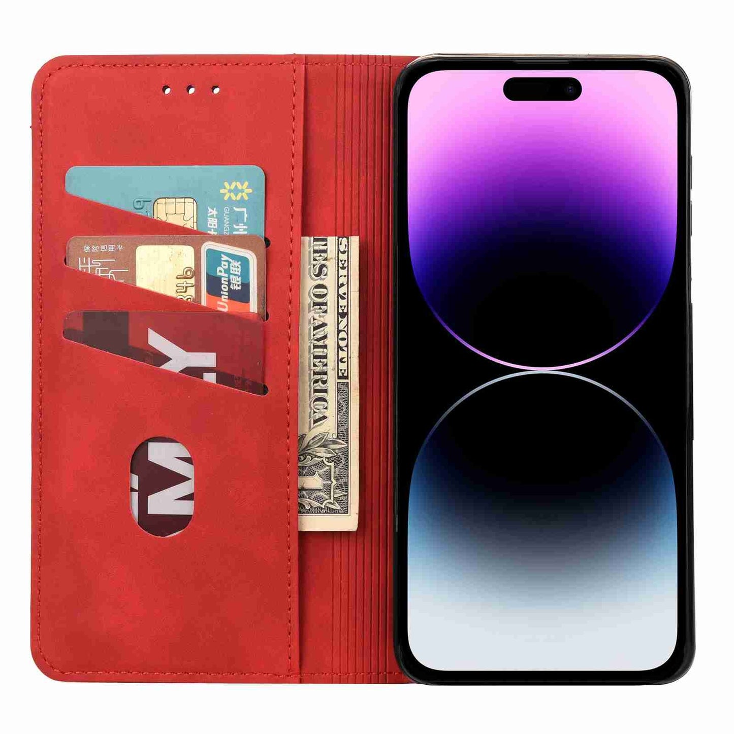 ELECTROPRIME For iPhone 15 Skin Feel Splicing Leather Phone Case(Red)