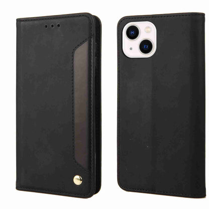 ELECTROPRIME For iPhone 15 Skin Feel Splicing Leather Phone Case(Black)