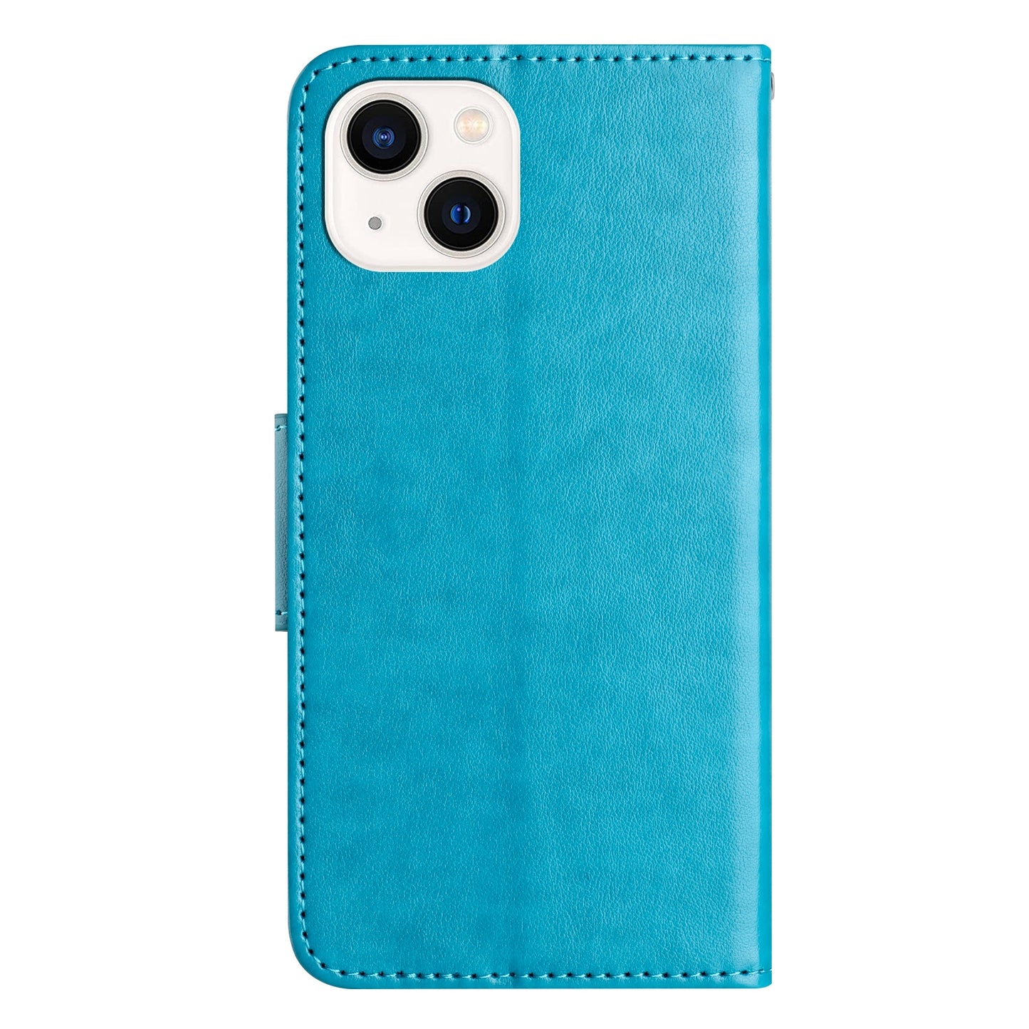 ELECTROPRIME For iPhone 15 Butterfly Flower Pattern Flip Leather Phone Case(Blue)