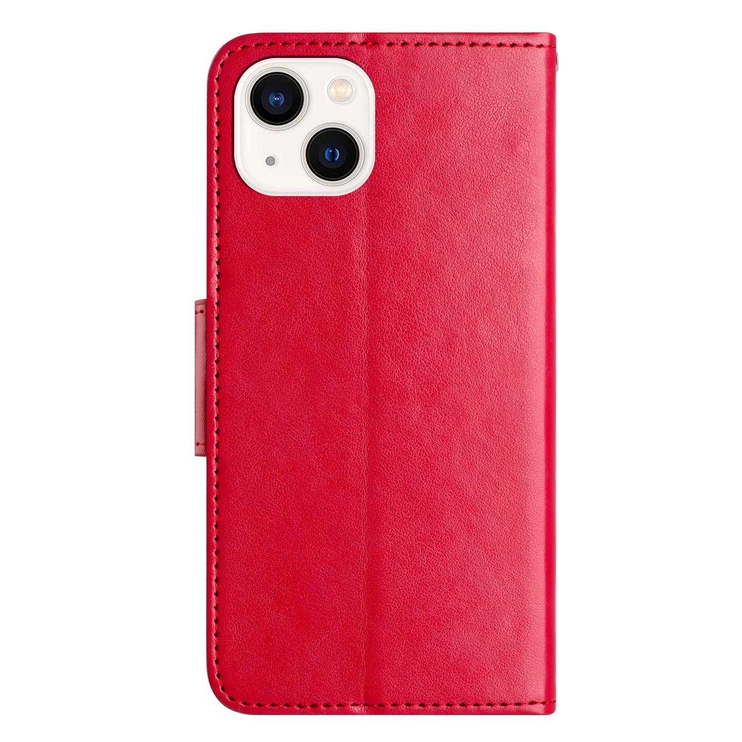 ELECTROPRIME For iPhone 15 Butterfly Flower Pattern Flip Leather Phone Case(Red)