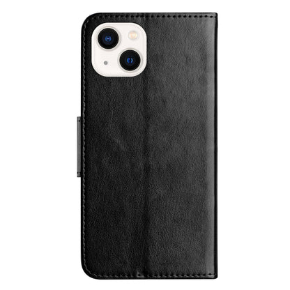ELECTROPRIME For iPhone 15 Butterfly Flower Pattern Flip Leather Phone Case(Black)