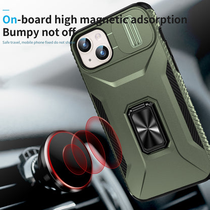 ELECTROPRIME For iPhone 15 Plus Sliding Camshield Holder Phone Case(Alpine Green)