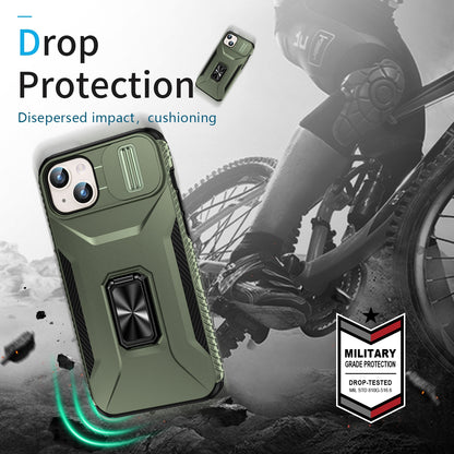 ELECTROPRIME For iPhone 15 Plus Sliding Camshield Holder Phone Case(Alpine Green)