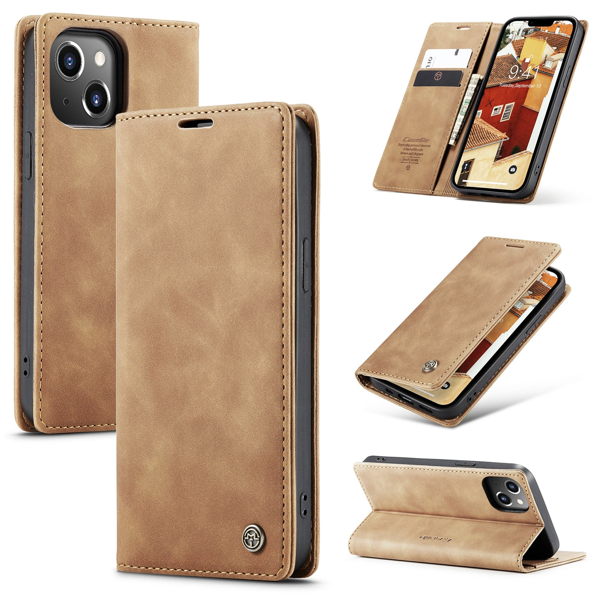 ELECTROPRIME For iPhone 15 Plus CaseMe 013 Multifunctional Horizontal Flip Leather Phone Case(Brown)