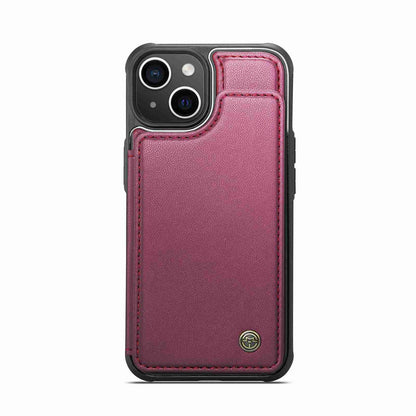 ELECTROPRIME For iPhone 15 Plus CaseMe C22 Card Slots Holder RFID Anti-theft Phone Case(Wine Red)