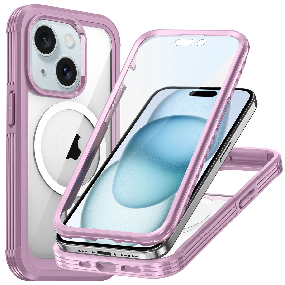 ELECTROPRIME For iPhone 15 Plus Life Waterproof MagSafe Magnetic Rugged Phone Case(Pink)