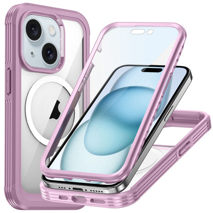 ELECTROPRIME For iPhone 15 Plus Life Waterproof MagSafe Magnetic Rugged Phone Case(Pink)