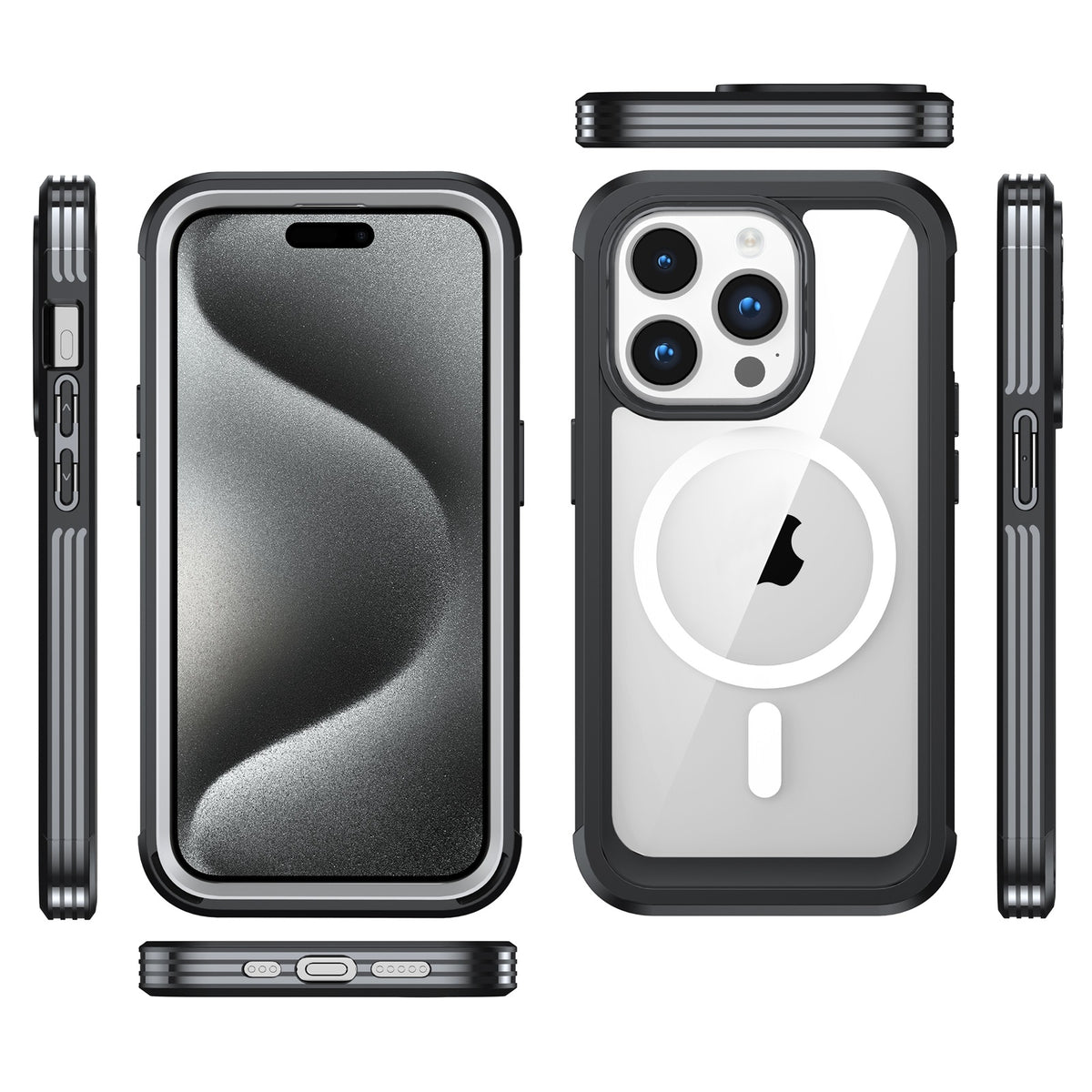 ELECTROPRIME For iPhone 15 Plus Life Waterproof MagSafe Magnetic Rugged Phone Case(Pink)