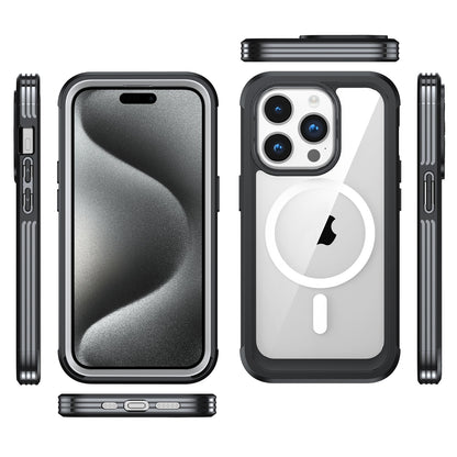 ELECTROPRIME For iPhone 15 Plus Life Waterproof MagSafe Magnetic Rugged Phone Case(Pink)