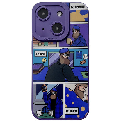 ELECTROPRIME For iPhone 15 Liquid Angel Eyes Bearded TPU Phone Case(Purple)