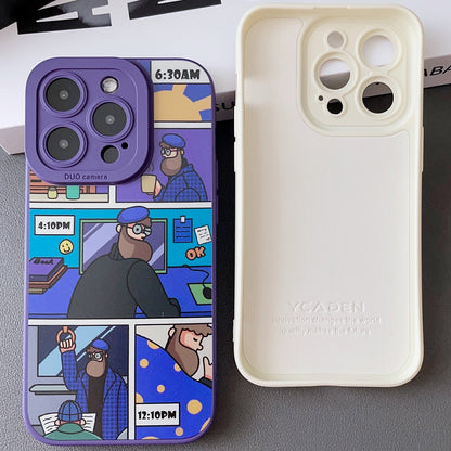 ELECTROPRIME For iPhone 15 Liquid Angel Eyes Bearded TPU Phone Case(Purple)