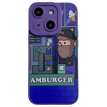 ELECTROPRIME For iPhone 15 Liquid Angel Eyes Apron Clerk TPU Phone Case(Purple)