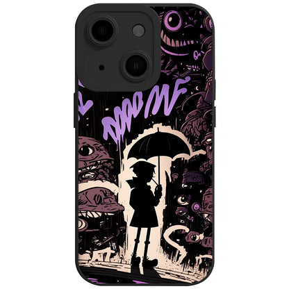 ELECTROPRIME For iPhone 15 Liquid Angel Eyes Bumbershoot TPU Phone Case(Black Boy)