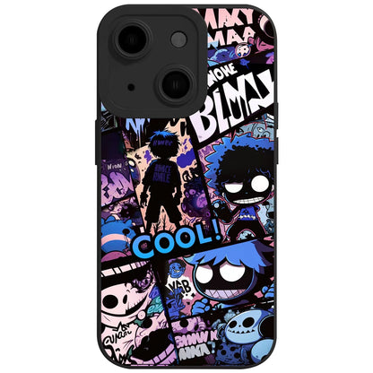 ELECTROPRIME For iPhone 15 Liquid Angel Eyes Comics TPU Phone Case(Black Bottom COOL)