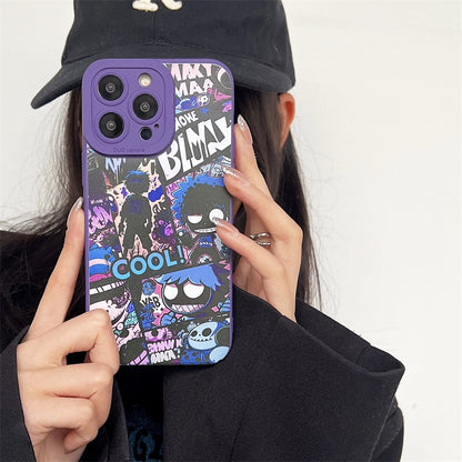 ELECTROPRIME For iPhone 15 Liquid Angel Eyes Comics TPU Phone Case(Black Bottom COOL)