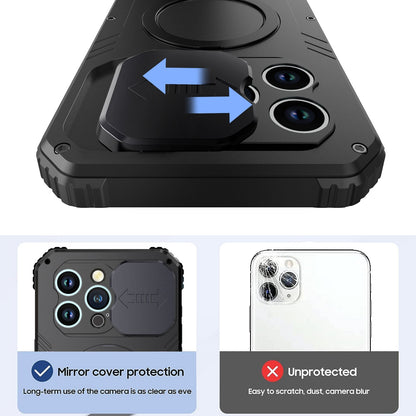 ELECTROPRIME For iPhone 15 Camera Shield MagSafe Holder Life Waterproof Phone Case(Black)