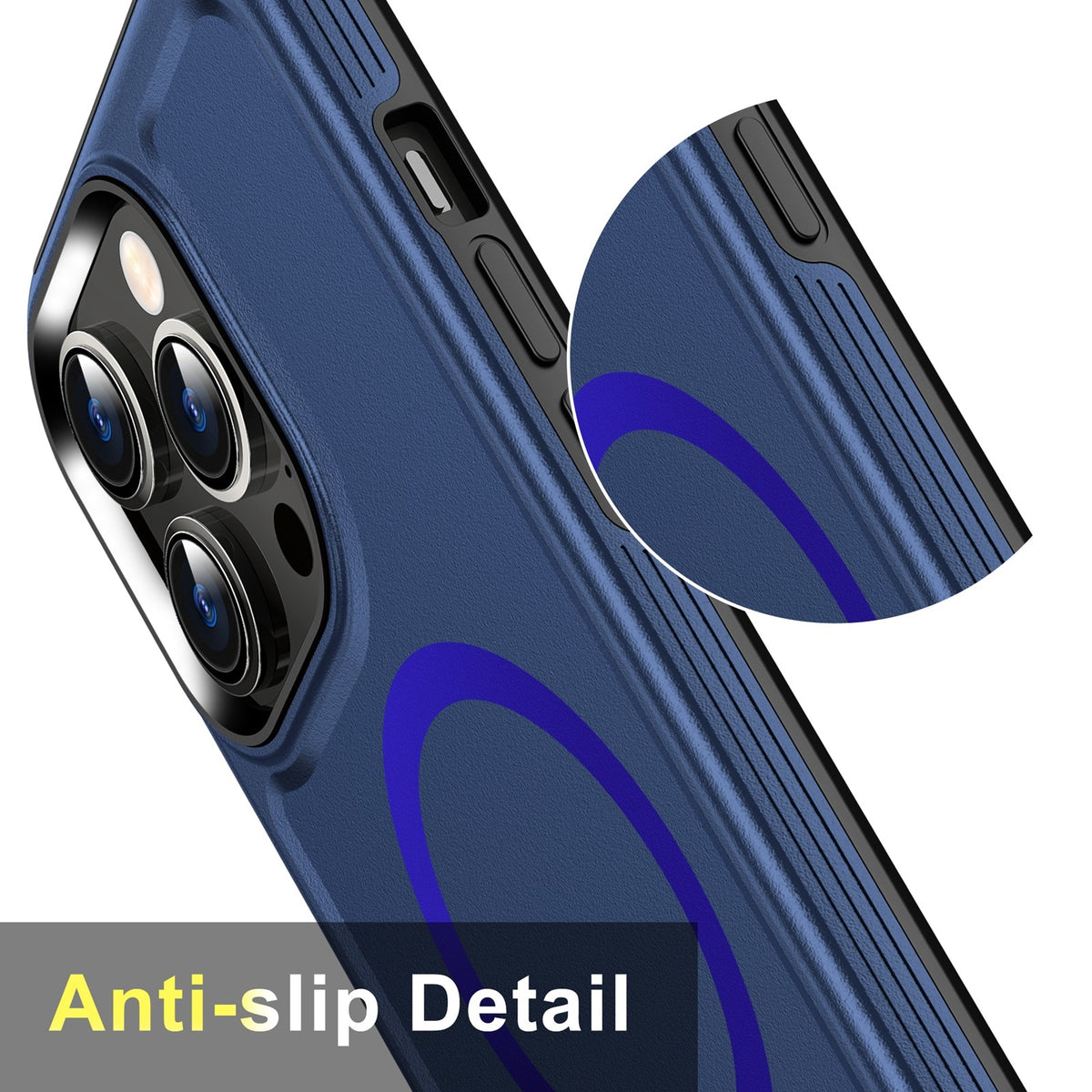 ELECTROPRIME For iPhone 15 Plus Shield Armor MagSafe TPU Hybrid PC Phone Case(Blue)