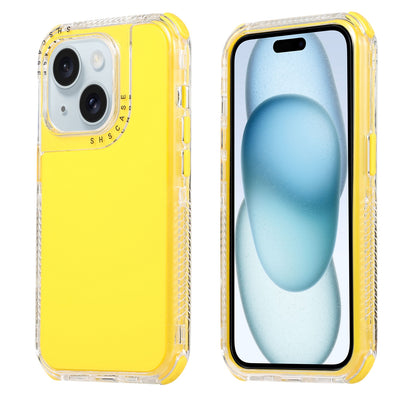 ELECTROPRIME For iPhone 15 Dreamland 3 in 1 Solid Color Transparent Frame PC + TPU Phone Case(Yellow)