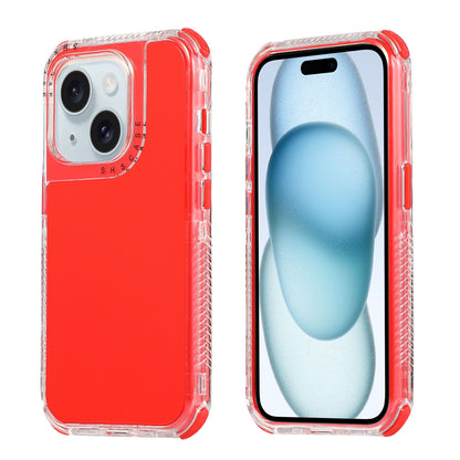 ELECTROPRIME For iPhone 15 Dreamland 3 in 1 Solid Color Transparent Frame PC + TPU Phone Case(Red)