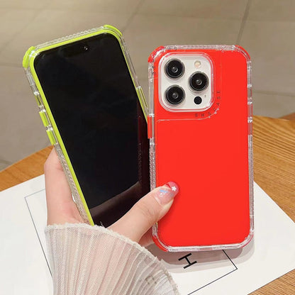 ELECTROPRIME For iPhone 15 Dreamland 3 in 1 Solid Color Transparent Frame PC + TPU Phone Case(Pink)