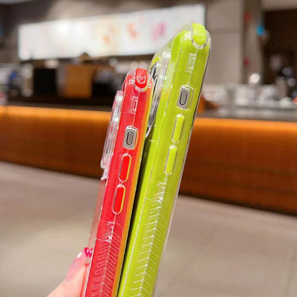 ELECTROPRIME For iPhone 15 Dreamland 3 in 1 Solid Color Transparent Frame PC + TPU Phone Case(Fluorescent Green)