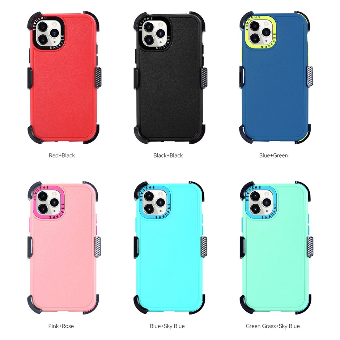 ELECTROPRIME For iPhone 15 Plus 3 in 1 PC + TPU Sliding Sleeve Phone Case(Blue+Green)