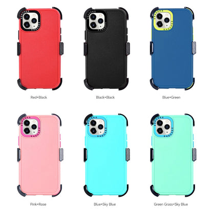 ELECTROPRIME For iPhone 15 Plus 3 in 1 PC + TPU Sliding Sleeve Phone Case(Blue+Green)