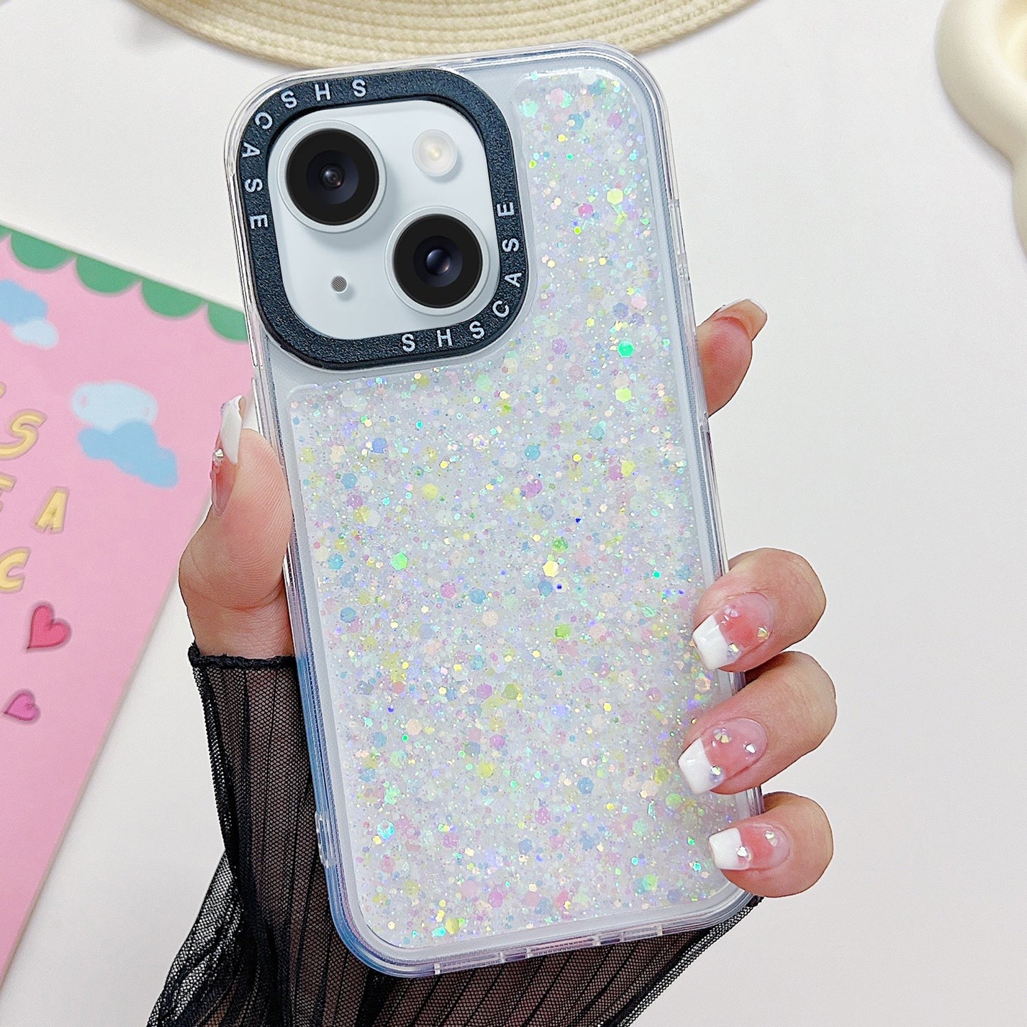 ELECTROPRIME For iPhone 15 Noctilucent Light Drip Glue Shockproof Phone Case(White)