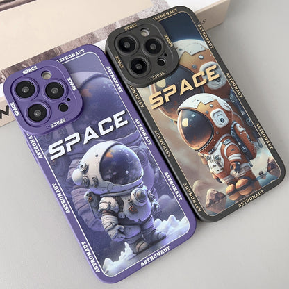 ELECTROPRIME For iPhone 15 Liquid Angel Eyes Giant Astronaut TPU Phone Case(Black)