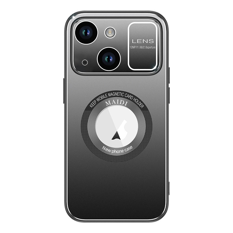 ELECTROPRIME For iPhone 15 Large Window MagSafe Skin Feel PC Phone Case(Black)