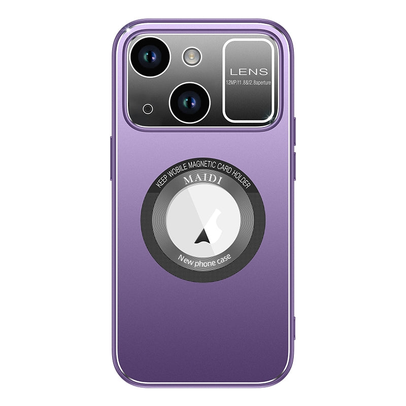 ELECTROPRIME For iPhone 15 Large Window MagSafe Skin Feel PC Phone Case(Purple)