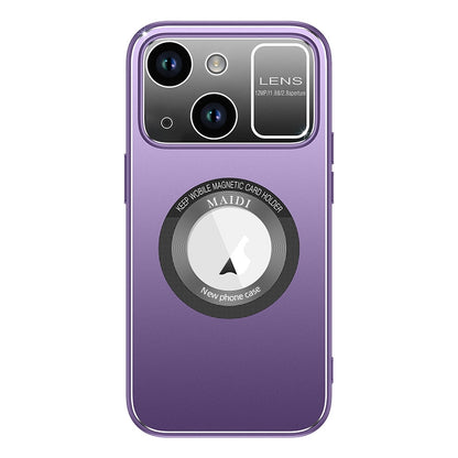 ELECTROPRIME For iPhone 15 Large Window MagSafe Skin Feel PC Phone Case(Purple)