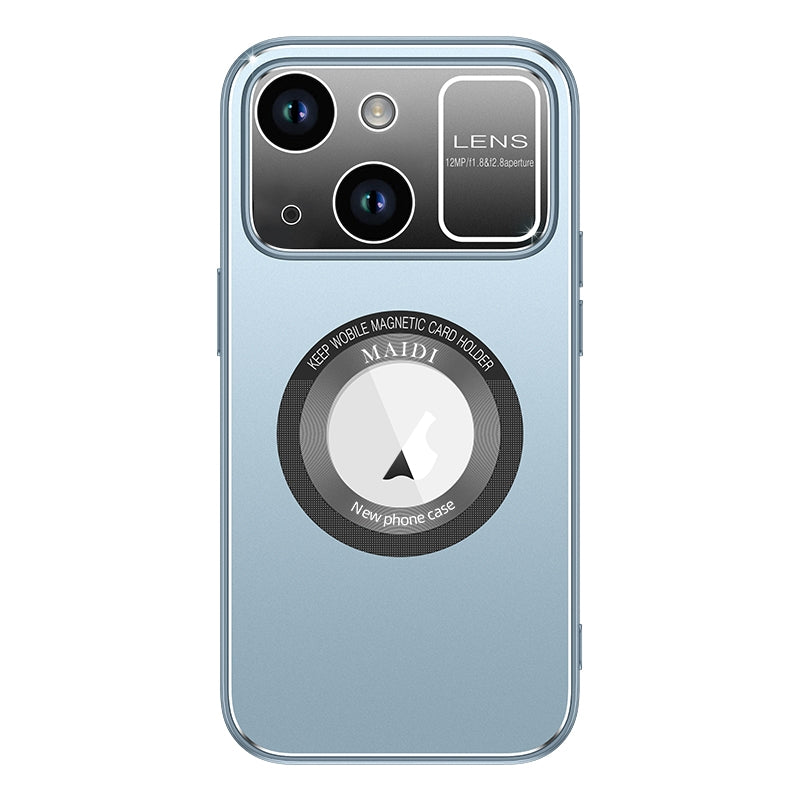 ELECTROPRIME For iPhone 15 Large Window MagSafe Skin Feel PC Phone Case(Blue)