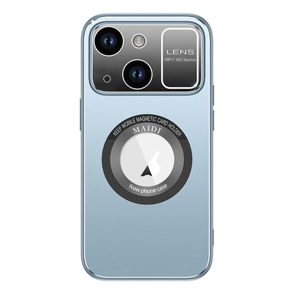 ELECTROPRIME For iPhone 15 Large Window MagSafe Skin Feel PC Phone Case(Blue)