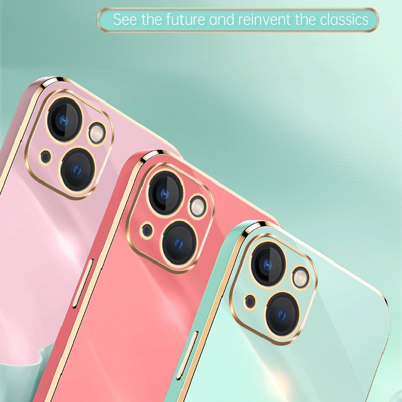 ELECTROPRIME For iPhone 15 XINLI Straight Edge 6D Electroplate TPU Phone Case(Cherry Purple)