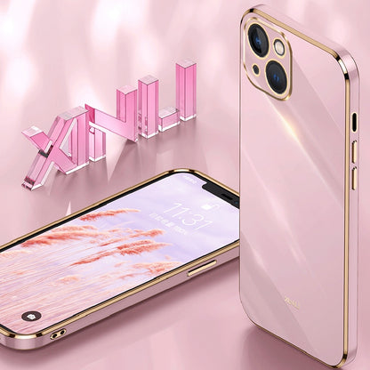 ELECTROPRIME For iPhone 15 XINLI Straight Edge 6D Electroplate TPU Phone Case(Mint Green)