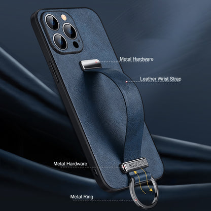 ELECTROPRIME For iPhone 15 Plus SULADA Tide Cool Series PC + Leather Texture Skin Feel Phone Case(Blue)