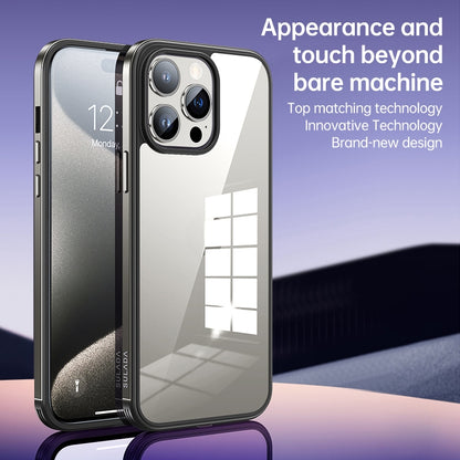 ELECTROPRIME For iPhone 15 Plus SULADA Metal Frame + Nano Glass + TPU Phone Case(Dark Purple)