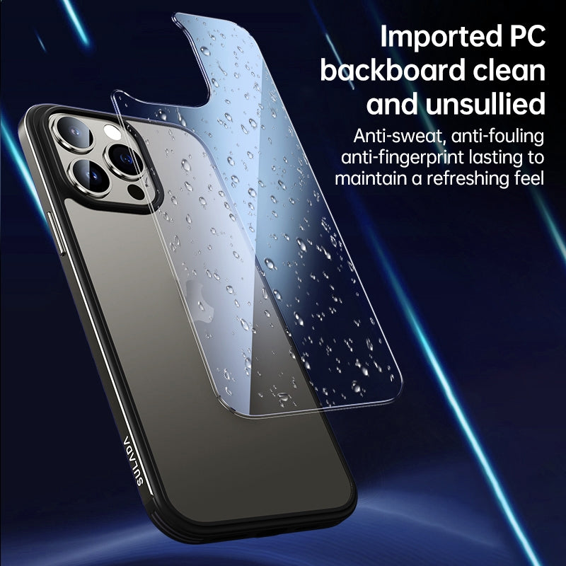 ELECTROPRIME For iPhone 15 Plus SULADA Metal Frame + Nano Glass + TPU Phone Case(Dark Purple)