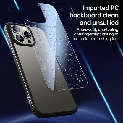 ELECTROPRIME For iPhone 15 Plus SULADA Metal Frame + Nano Glass + TPU Phone Case(Dark Purple)