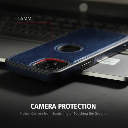 ELECTROPRIME For iPhone 15 Plus Leather Texture Stitching Phone Case(Blue)