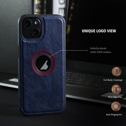 ELECTROPRIME For iPhone 15 Plus Leather Texture Stitching Phone Case(Blue)