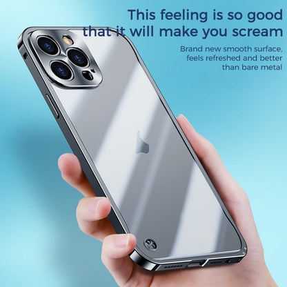 ELECTROPRIME For iPhone 15 Plus Metal Frame Frosted PC Shockproof Phone Case(Ocean Blue)