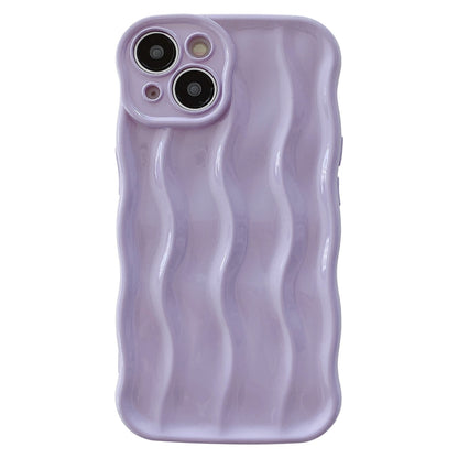 ELECTROPRIME For iPhone 15 Wave Texture Bright TPU Phone Case(Purple)