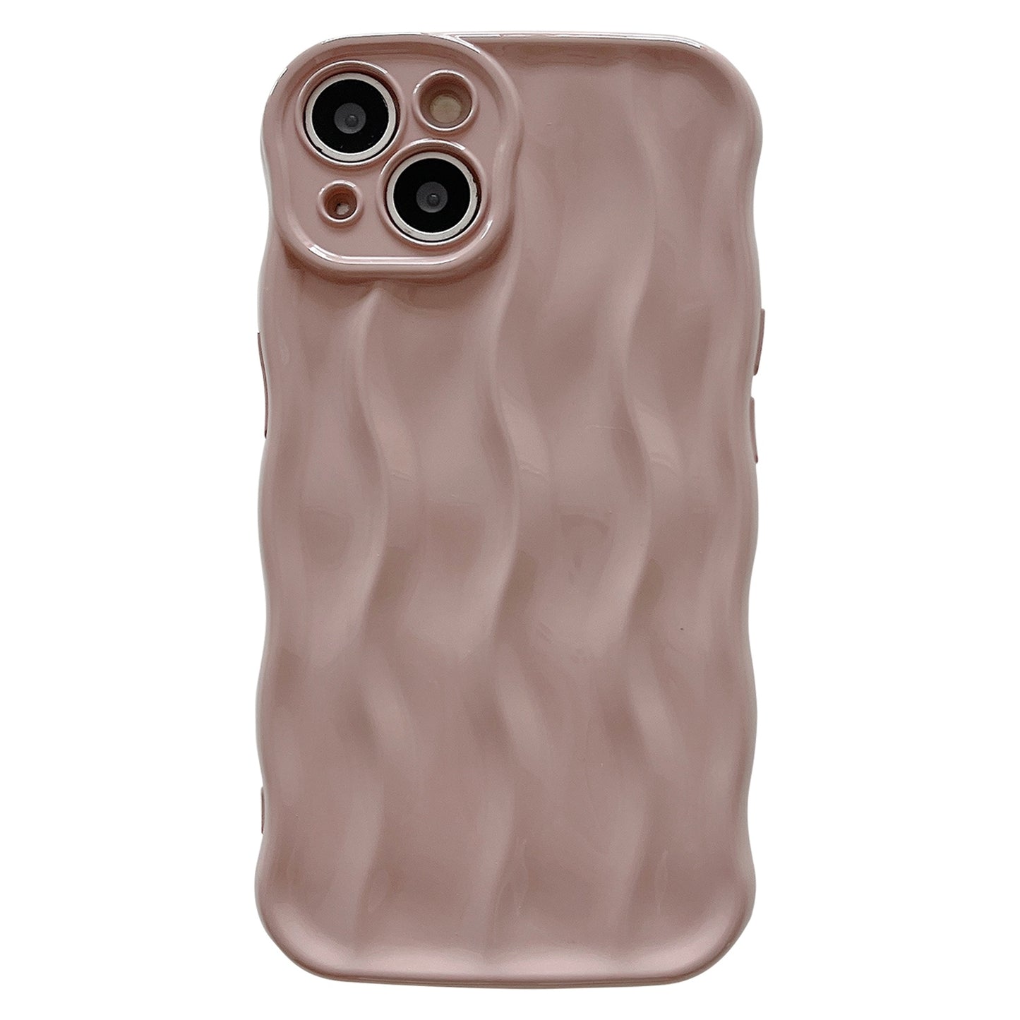 ELECTROPRIME For iPhone 15 Wave Texture Bright TPU Phone Case(Apricot)