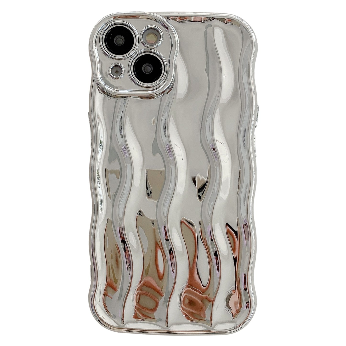 ELECTROPRIME For iPhone 15 Wave Texture Bright TPU Phone Case(Silver)