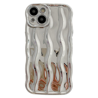 ELECTROPRIME For iPhone 15 Wave Texture Bright TPU Phone Case(Silver)
