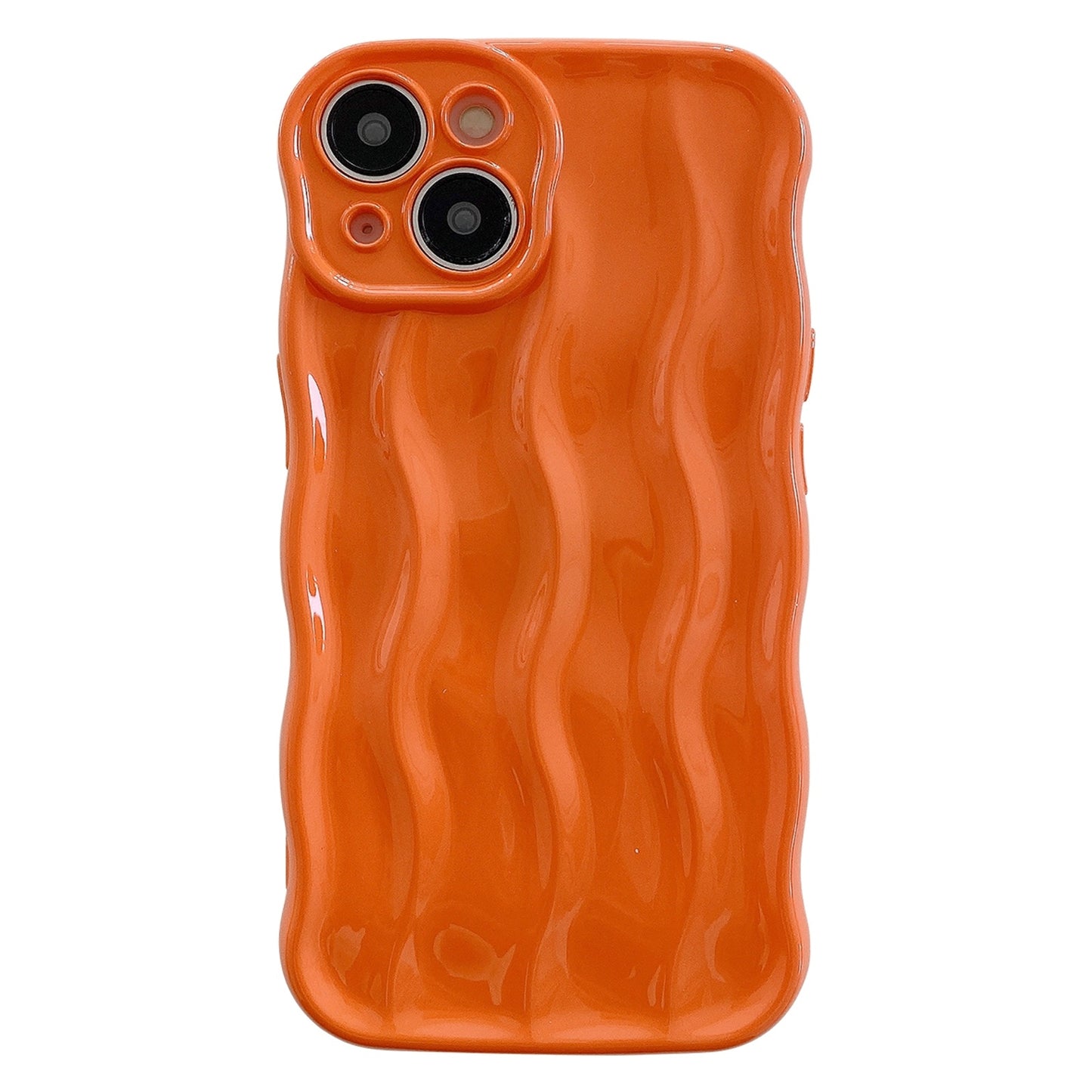 ELECTROPRIME For iPhone 15 Wave Texture Bright TPU Phone Case(Orange)