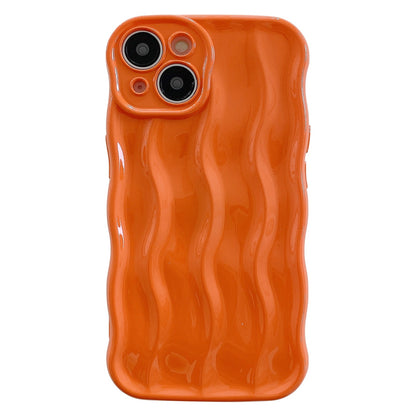 ELECTROPRIME For iPhone 15 Wave Texture Bright TPU Phone Case(Orange)
